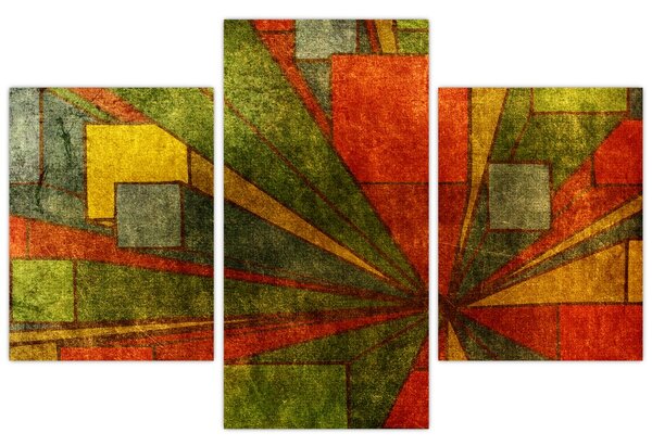 Tablou cu abstracție geometrică (90x60 cm)