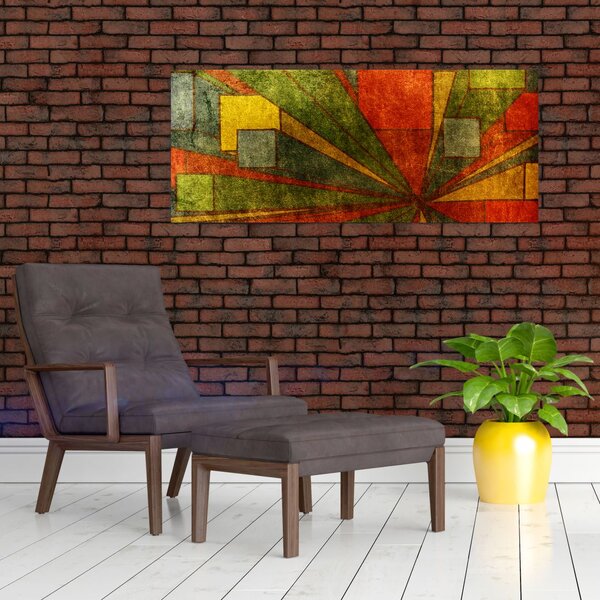 Tablou cu abstracție geometrică (120x50 cm)