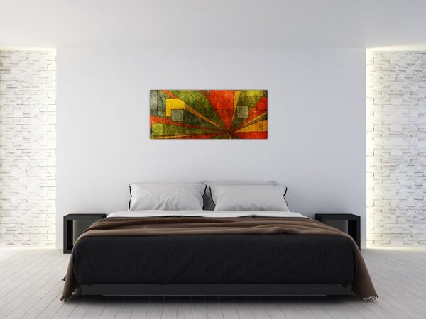 Tablou cu abstracție geometrică (120x50 cm)