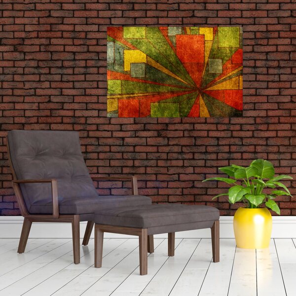 Tablou cu abstracție geometrică (90x60 cm)