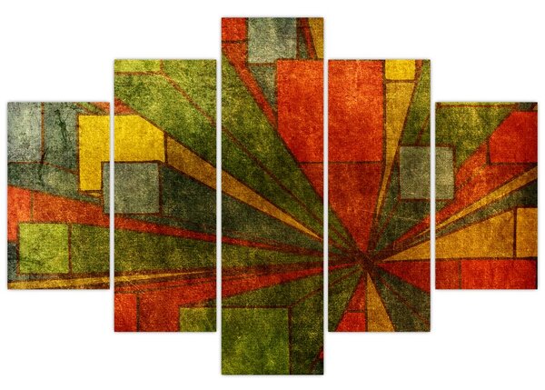 Tablou cu abstracție geometrică (150x105 cm)