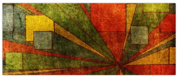 Tablou cu abstracție geometrică (120x50 cm)