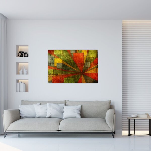Tablou cu abstracție geometrică (90x60 cm)
