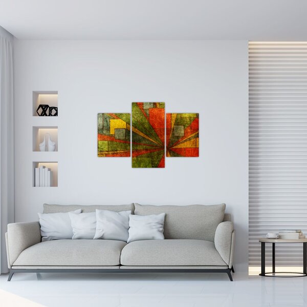 Tablou cu abstracție geometrică (90x60 cm)