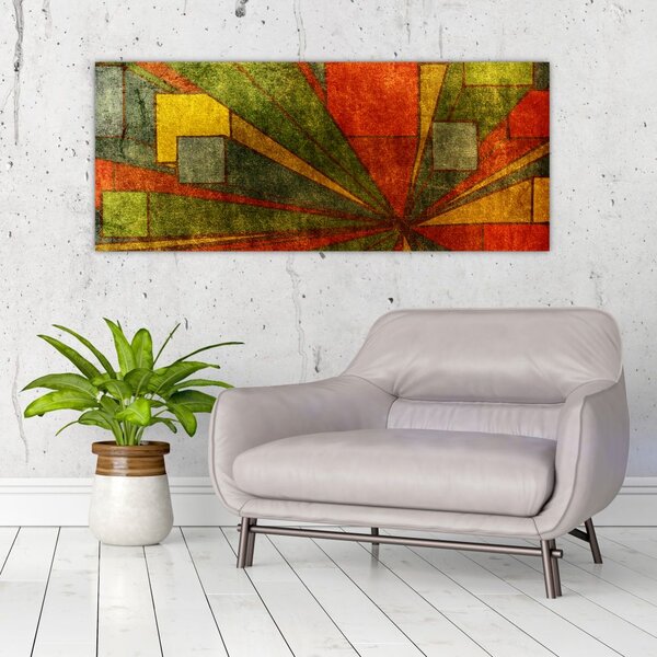 Tablou cu abstracție geometrică (120x50 cm)