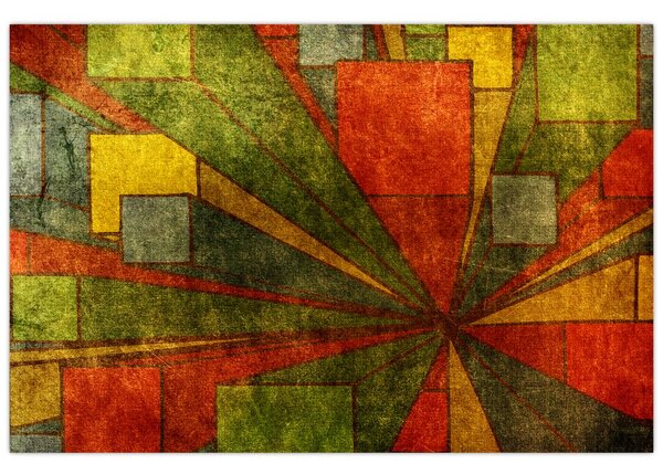 Tablou cu abstracție geometrică (90x60 cm)