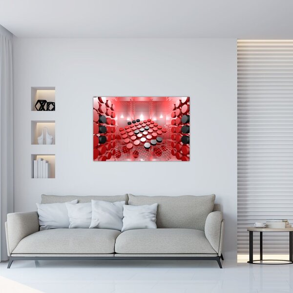 Tablou cu abstracți din butoane (90x60 cm)
