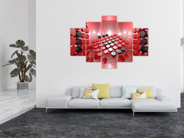 Tablou cu abstracți din butoane (150x105 cm)