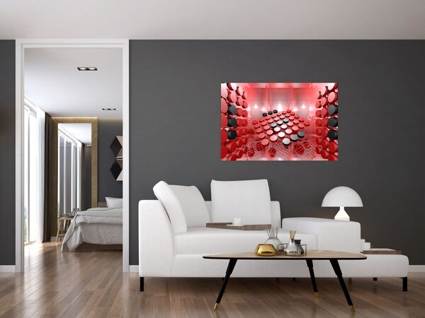 Tablou cu abstracți din butoane (90x60 cm)