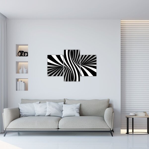 Tablou abstract cu dungi de zebră (90x60 cm)