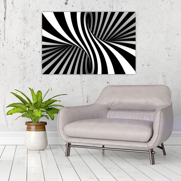 Tablou abstract cu dungi de zebră (90x60 cm)