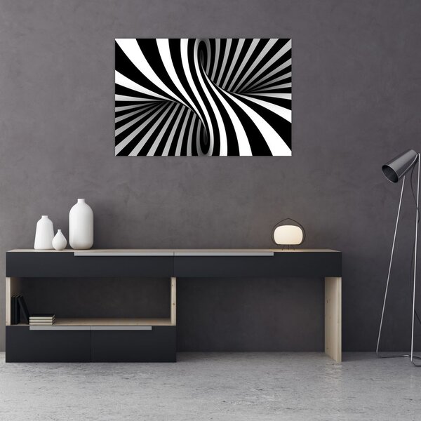 Tablou abstract cu dungi de zebră (90x60 cm)