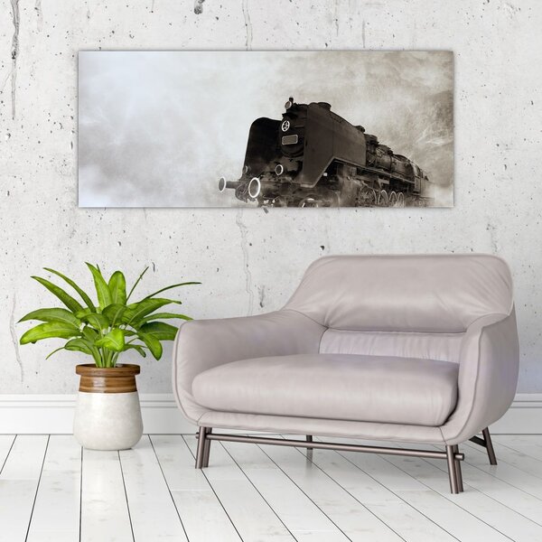 Tablou - Tren în ceață (120x50 cm)