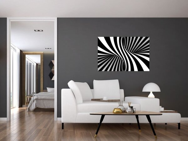 Tablou abstract cu dungi de zebră (90x60 cm)