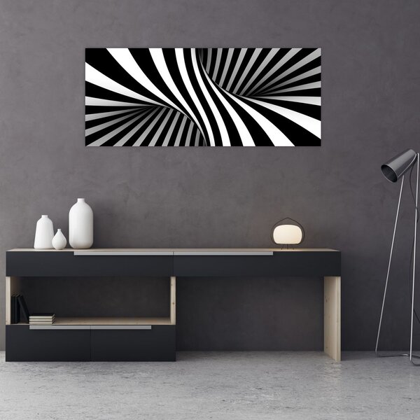 Tablou abstract cu dungi de zebră (120x50 cm)