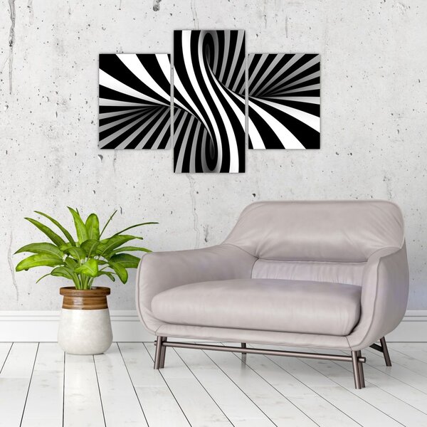 Tablou abstract cu dungi de zebră (90x60 cm)