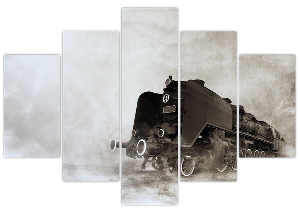 Tablou - Tren în ceață (150x105 cm)