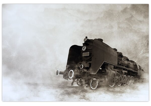 Tablou - Tren în ceață (90x60 cm)