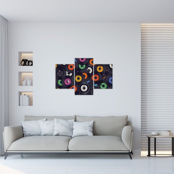 Tablou - plăci de gramofon (90x60 cm)