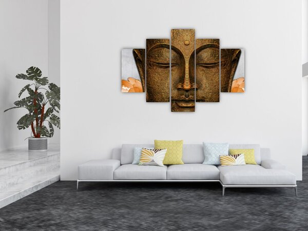 Tablou cu statuie cu detaliu a feței (150x105 cm)
