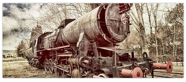 Tablou cu locomotivă istorică (120x50 cm)