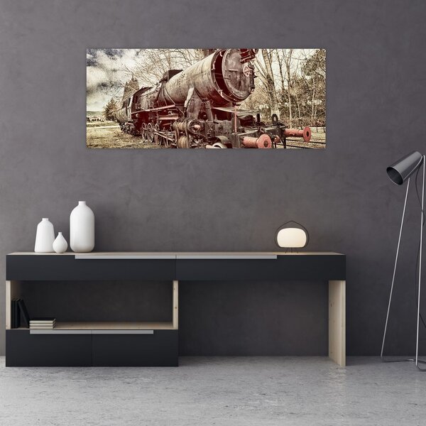 Tablou cu locomotivă istorică (120x50 cm)