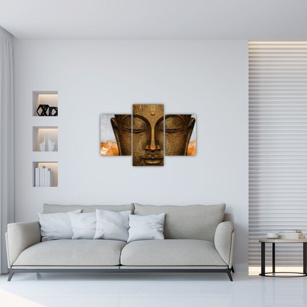 Tablou cu statuie cu detaliu a feței (90x60 cm)
