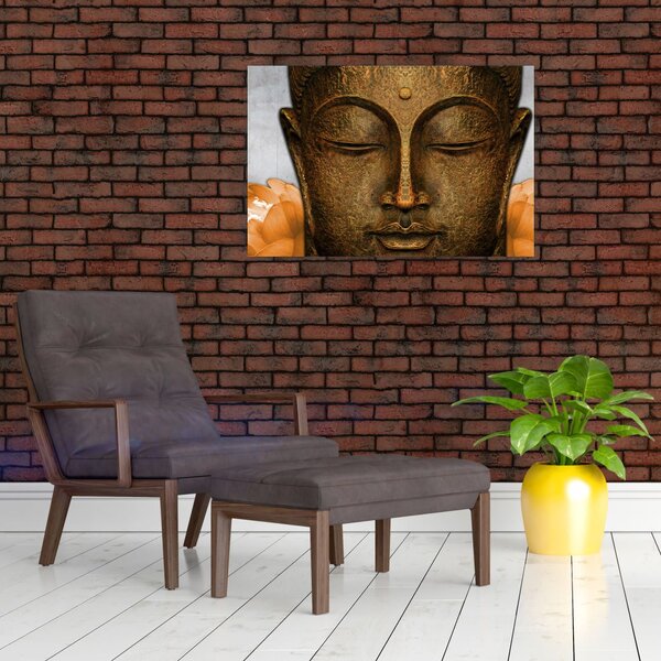 Tablou cu statuie cu detaliu a feței (90x60 cm)