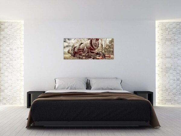 Tablou cu locomotivă istorică (120x50 cm)