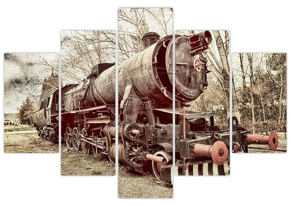 Tablou cu locomotivă istorică (150x105 cm)