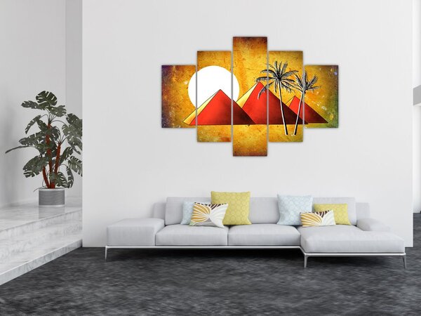 Tablou cu piramidele egiptene pictate (150x105 cm)