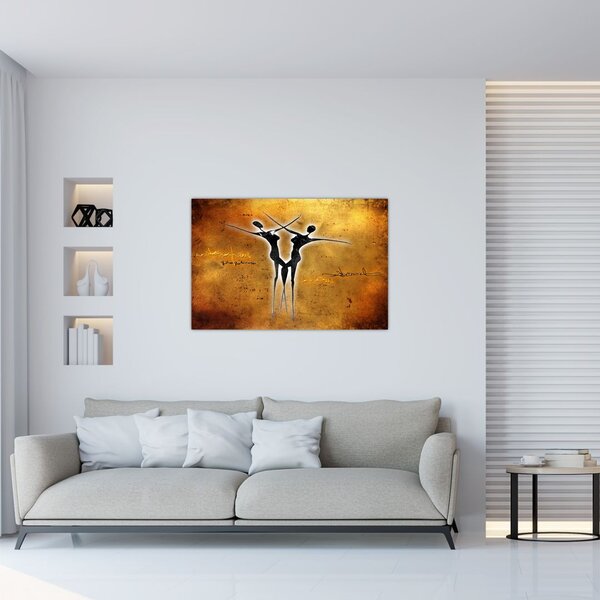 Tablou perechii dansând pictate (90x60 cm)