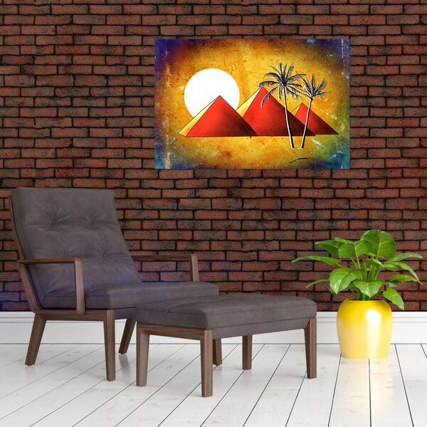Tablou cu piramidele egiptene pictate (90x60 cm)