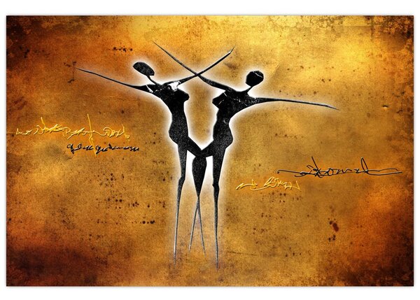 Tablou perechii dansând pictate (90x60 cm)