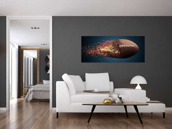 Tablou - Minge de ruggby în acțiune (120x50 cm)