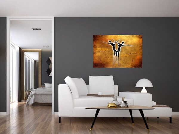 Tablou perechii dansând pictate (90x60 cm)