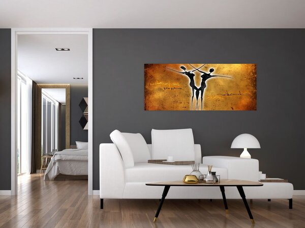 Tablou perechii dansând pictate (120x50 cm)