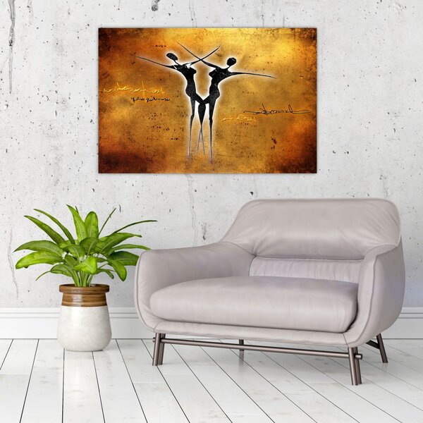 Tablou perechii dansând pictate (90x60 cm)