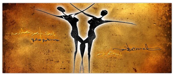Tablou perechii dansând pictate (120x50 cm)