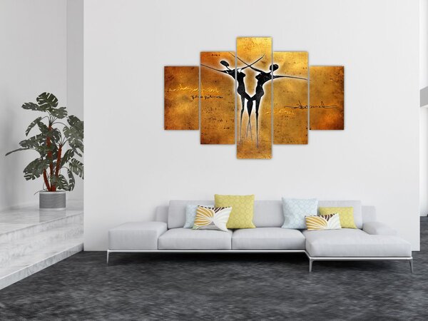 Tablou perechii dansând pictate (150x105 cm)