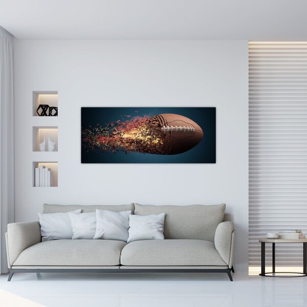 Tablou - Minge de ruggby în acțiune (120x50 cm)