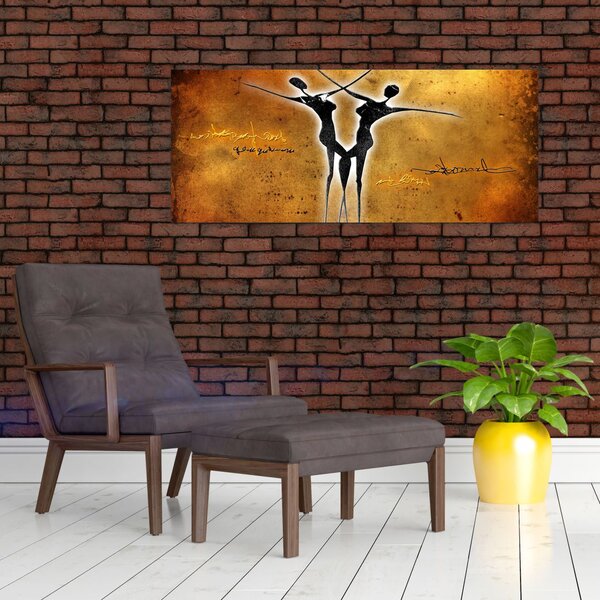 Tablou perechii dansând pictate (120x50 cm)
