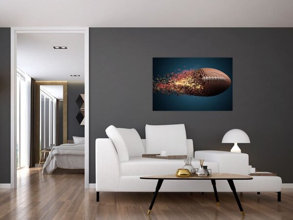 Tablou - Minge de ruggby în acțiune (90x60 cm)