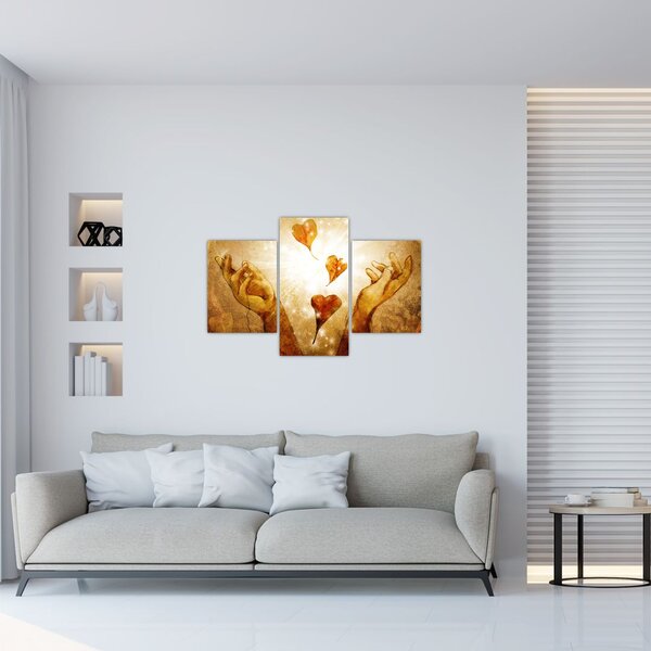 Tablou - pictura mâinilor pline de dragoste (90x60 cm)