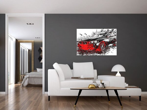Tablou - Mașina pictată în acțiune (90x60 cm)