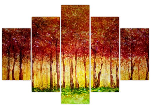 Tablou - Pictura pădurii cu frunziș (150x105 cm)