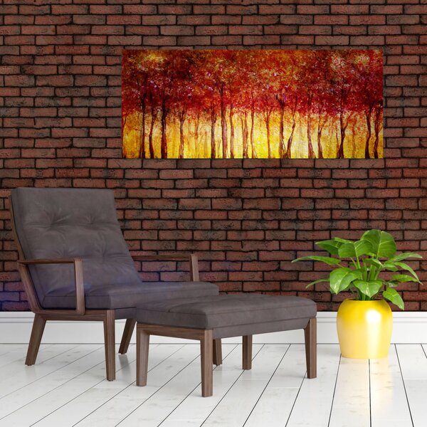 Tablou - Pictura pădurii cu frunziș (120x50 cm)