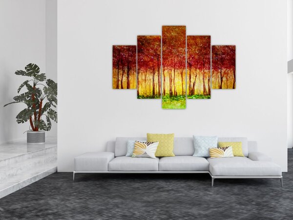 Tablou - Pictura pădurii cu frunziș (150x105 cm)