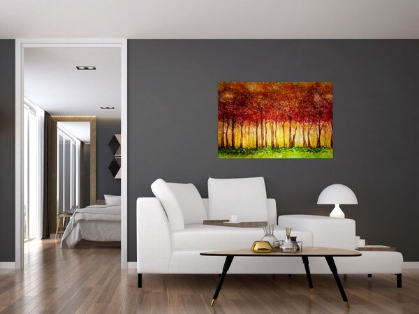 Tablou - Pictura pădurii cu frunziș (90x60 cm)