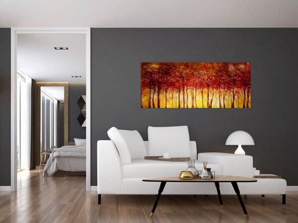 Tablou - Pictura pădurii cu frunziș (120x50 cm)
